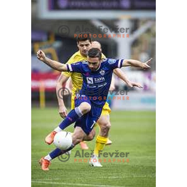 Aljosa Matko and Sven Sostaric Karic in action during Prva liga Telekom Slovenije football match between Maribor and Domzale in Ljudski vrt, Maribor, Slovenia on April 20, 2021