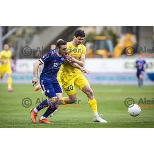 Aljosa Matko and Sven Sostaric Karic in action during Prva liga Telekom Slovenije football match between Maribor and Domzale in Ljudski vrt, Maribor, Slovenia on April 20, 2021