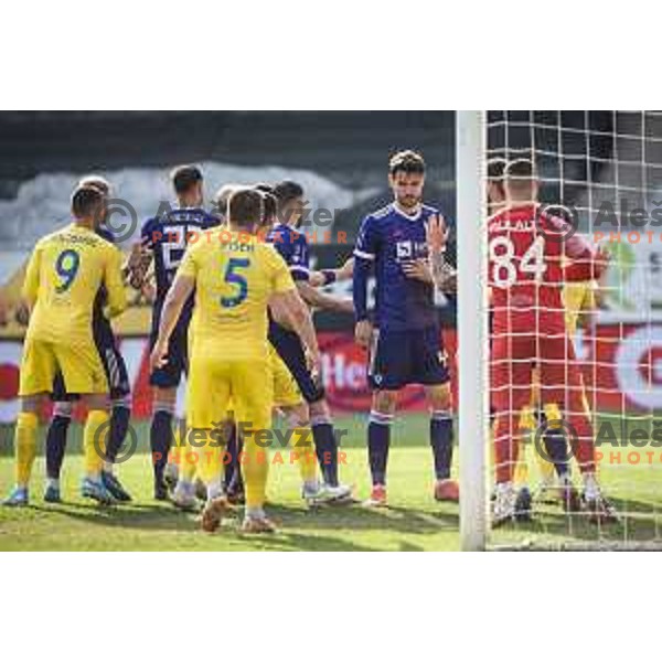in action during Prva liga Telekom Slovenije football match between Maribor and Domzale in Ljudski vrt, Maribor, Slovenia on April 20, 2021