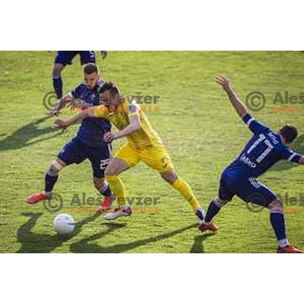 Tilen Klemencic in action during Prva liga Telekom Slovenije football match between Maribor and Domzale in Ljudski vrt, Maribor, Slovenia on April 20, 2021