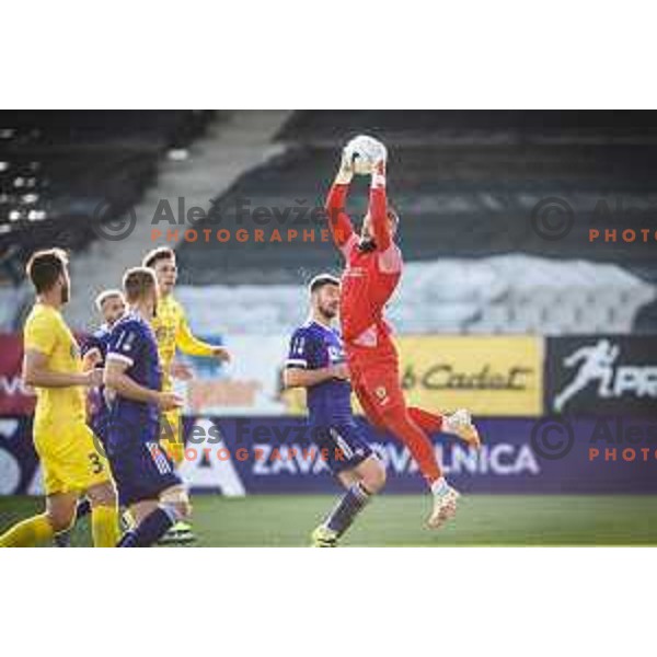 Ajdin Mulalic in action during Prva liga Telekom Slovenije football match between Maribor and Domzale in Ljudski vrt, Maribor, Slovenia on April 20, 2021