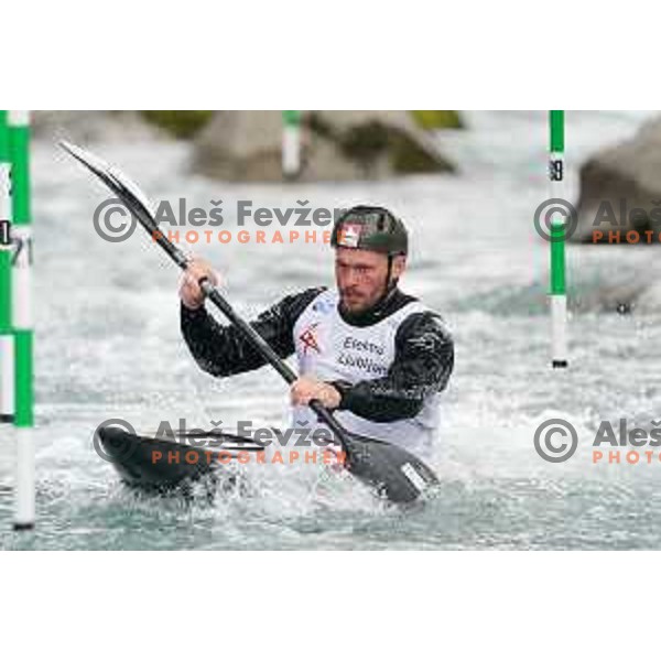 Zan Jakse competes in K-1 at European Open Canoe Cup in Ljubljana, Slovenia on April 18, 2021
