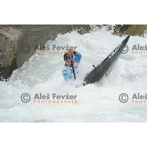 Miquel Trave competes in C-1 at European Open Canoe Cup in Ljubljana, Slovenia on April 18, 2021