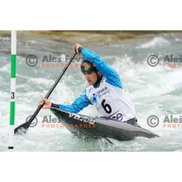 Miquel Trave competes in C-1 at European Open Canoe Cup in Ljubljana, Slovenia on April 18, 2021
