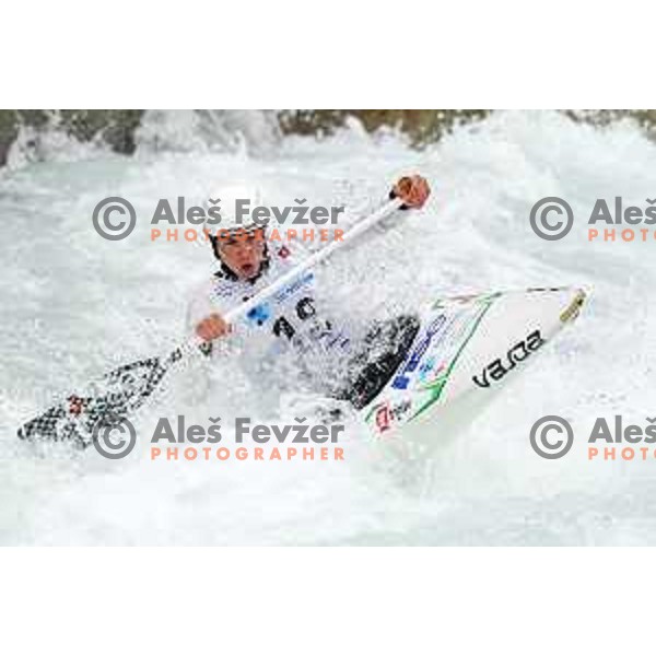 Jus Javornik competes in C-1 at European Open Canoe Cup in Ljubljana, Slovenia on April 18, 2021