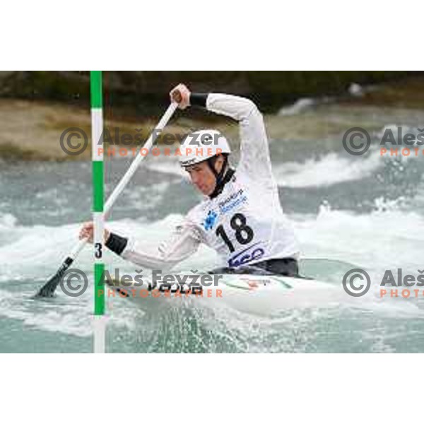 Jus Javornik competes in C-1 at European Open Canoe Cup in Ljubljana, Slovenia on April 18, 2021