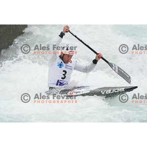Benjamin Savsek competes in C-1 at European Open Canoe Cup in Ljubljana, Slovenia on April 18, 2021