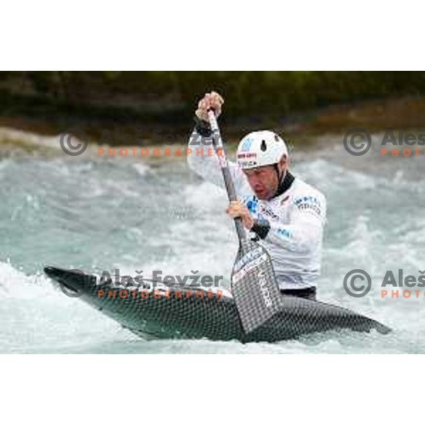 Benjamin Savsek competes in C-1 at European Open Canoe Cup in Ljubljana, Slovenia on April 18, 2021