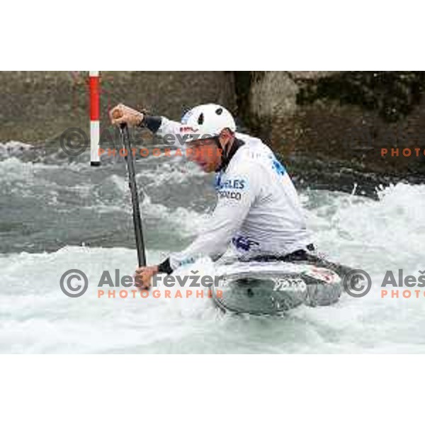 Benjamin Savsek competes in C-1 at European Open Canoe Cup in Ljubljana, Slovenia on April 18, 2021