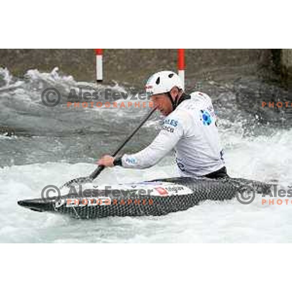 Benjamin Savsek competes in C-1 at European Open Canoe Cup in Ljubljana, Slovenia on April 18, 2021