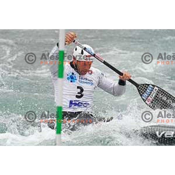 Benjamin Savsek competes in C-1 at European Open Canoe Cup in Ljubljana, Slovenia on April 18, 2021