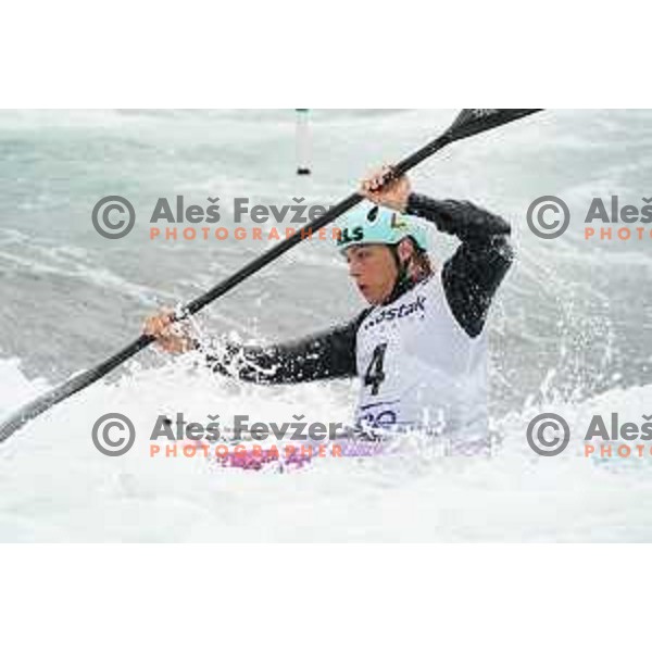 Ajda Novak competes in K-1 Women at European Open Canoe Cup in Ljubljana, Slovenia on April 18, 2021