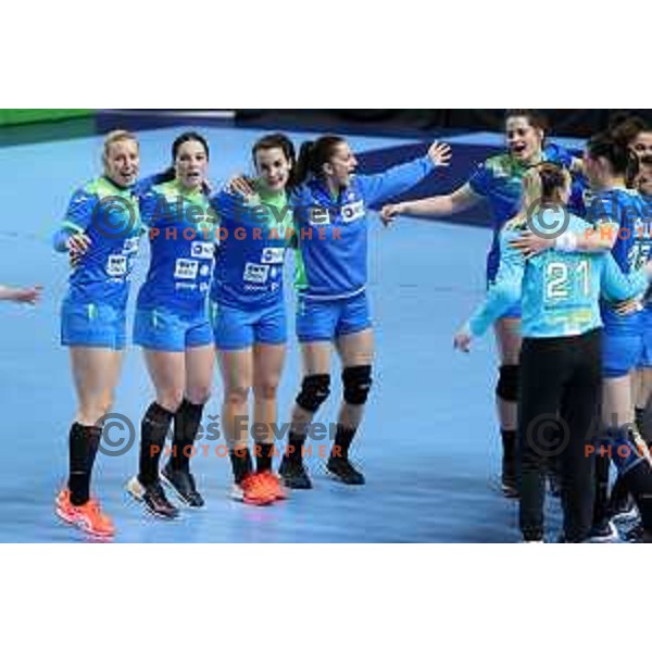 Tjasa Stanko of Slovenia in action during World Championship Women 2021 Qualification match between Slovenia and Iceland in Kodeljevo hall, Ljubljana, Slovenia on April 17, 2021