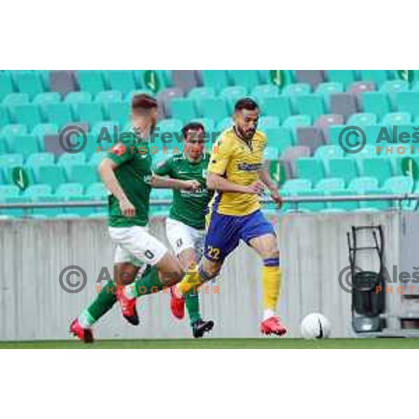 Maks Barisic in action during Prva Liga Telekom Slovenije 2020-2021 football match between Olimpija and Koper in SRC Stozice, Ljubljana, Slovenia on April 21, 2021