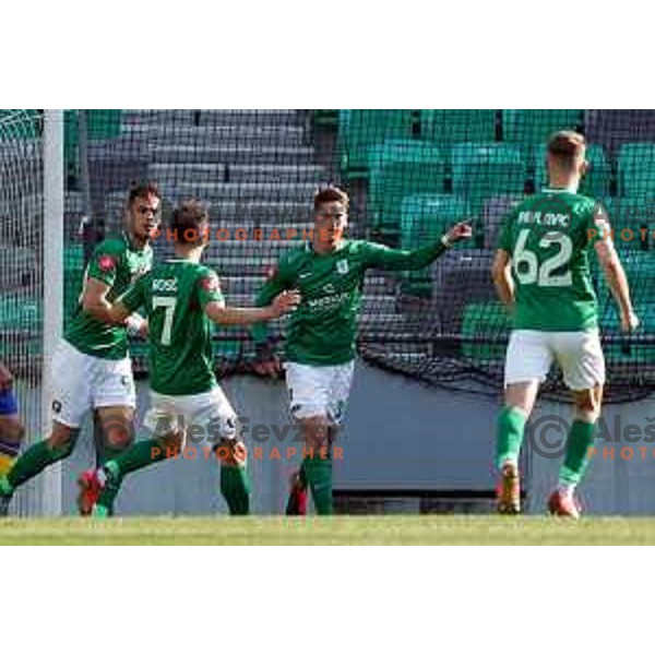 Andres Vombergar in action during Prva Liga Telekom Slovenije 2020-2021 football match between Olimpija and Koper in SRC Stozice, Ljubljana, Slovenia on April 21, 2021