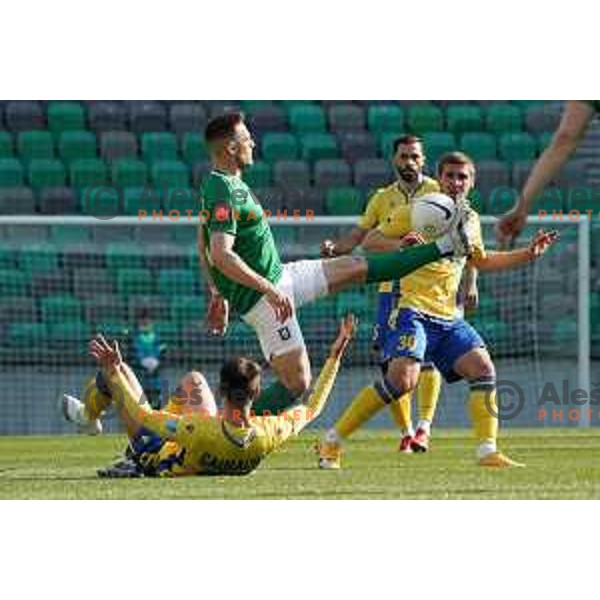 Timi Max Elsnik in action during Prva Liga Telekom Slovenije 2020-2021 football match between Olimpija and Koper in SRC Stozice, Ljubljana, Slovenia on April 21, 2021