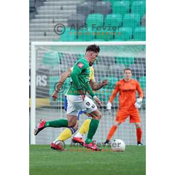 Andres Vombergar in action during Prva Liga Telekom Slovenije 2020-2021 football match between Olimpija and Koper in SRC Stozice, Ljubljana, Slovenia on April 21, 2021