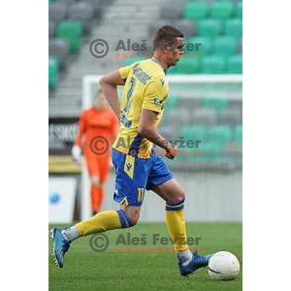 Nardin Mulahusejnovic in action during Prva Liga Telekom Slovenije 2020-2021 football match between Olimpija and Koper in SRC Stozice, Ljubljana, Slovenia on April 21, 2021