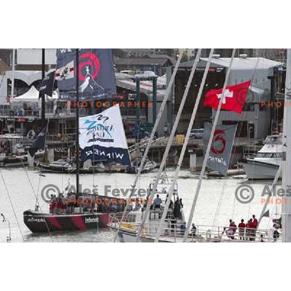 at America\'s Cup Final sailing match race between team New Zealand and team Alinghi in Auckland, New Zealand on March 2, 2003. Team Alinghi defeated Team New Zealand 5:0