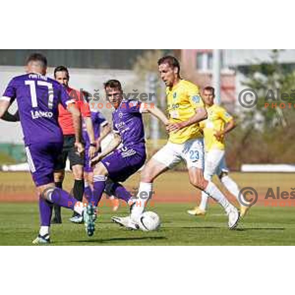in action during Prva Liga Telekom Slovenije 2020-2021 football match between Bravo and Maribor in Ljubljana, Slovenia on April 24, 2021