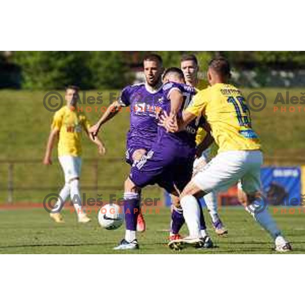 in action during Prva Liga Telekom Slovenije 2020-2021 football match between Bravo and Maribor in Ljubljana, Slovenia on April 24, 2021