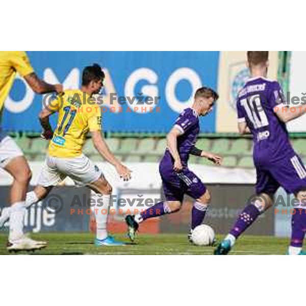 in action during Prva Liga Telekom Slovenije 2020-2021 football match between Bravo and Maribor in Ljubljana, Slovenia on April 24, 2021
