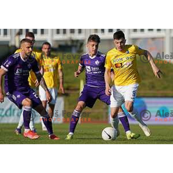 in action during Prva Liga Telekom Slovenije 2020-2021 football match between Bravo and Maribor in Ljubljana, Slovenia on April 24, 2021