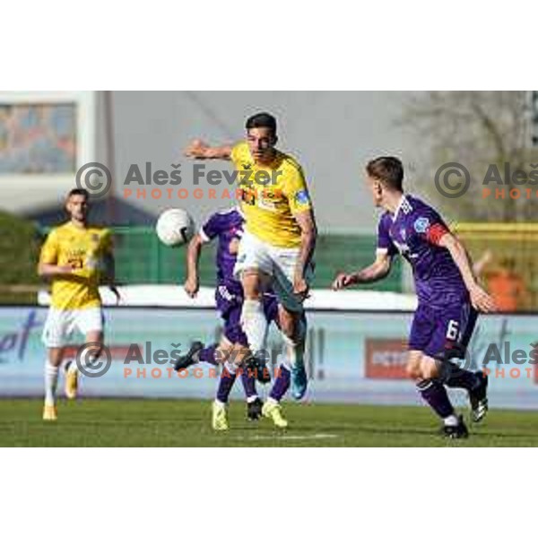 in action during Prva Liga Telekom Slovenije 2020-2021 football match between Bravo and Maribor in Ljubljana, Slovenia on April 24, 2021