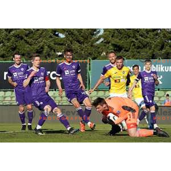 in action during Prva Liga Telekom Slovenije 2020-2021 football match between Bravo and Maribor in Ljubljana, Slovenia on April 24, 2021
