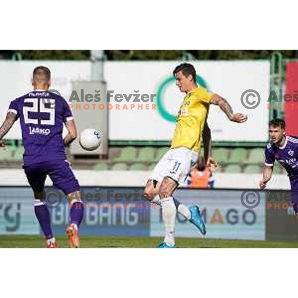 in action during Prva Liga Telekom Slovenije 2020-2021 football match between Bravo and Maribor in Ljubljana, Slovenia on April 24, 2021