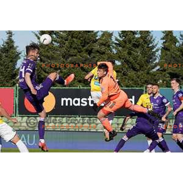 in action during Prva Liga Telekom Slovenije 2020-2021 football match between Bravo and Maribor in Ljubljana, Slovenia on April 24, 2021