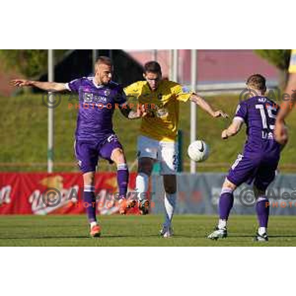 in action during Prva Liga Telekom Slovenije 2020-2021 football match between Bravo and Maribor in Ljubljana, Slovenia on April 24, 2021