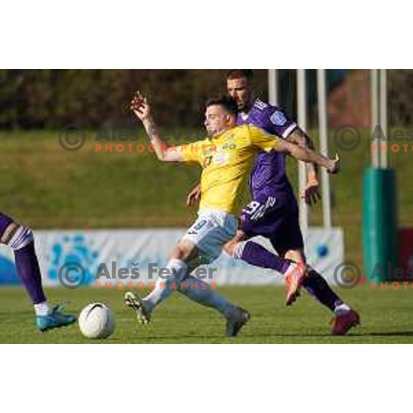 in action during Prva Liga Telekom Slovenije 2020-2021 football match between Bravo and Maribor in Ljubljana, Slovenia on April 24, 2021