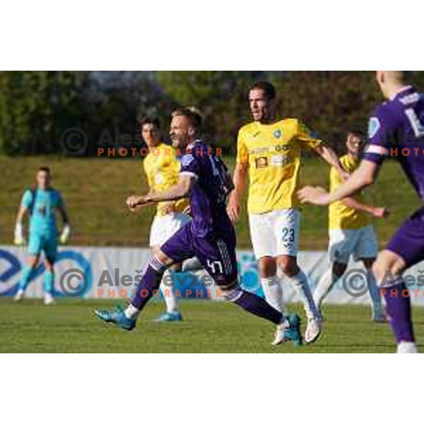in action during Prva Liga Telekom Slovenije 2020-2021 football match between Bravo and Maribor in Ljubljana, Slovenia on April 24, 2021