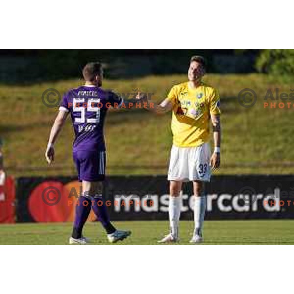 in action during Prva Liga Telekom Slovenije 2020-2021 football match between Bravo and Maribor in Ljubljana, Slovenia on April 24, 2021