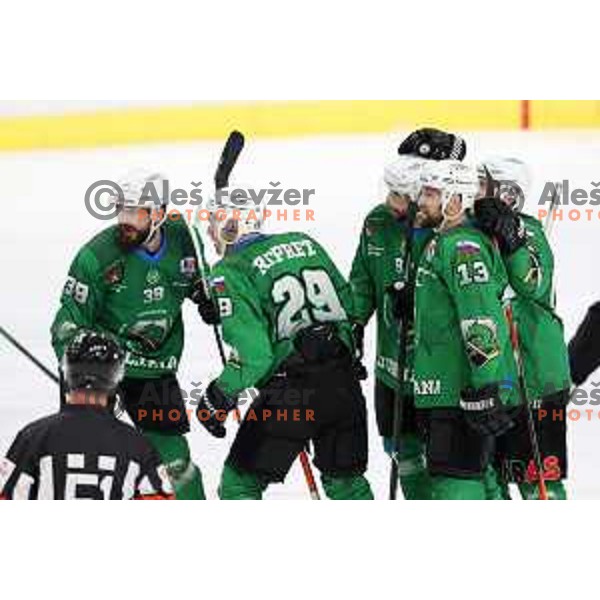 In action during third match of the Final of Alps league ice-hockey match between SZ Olimpija and Asiago in Ljubljana, Slovenia on April 24, 2021