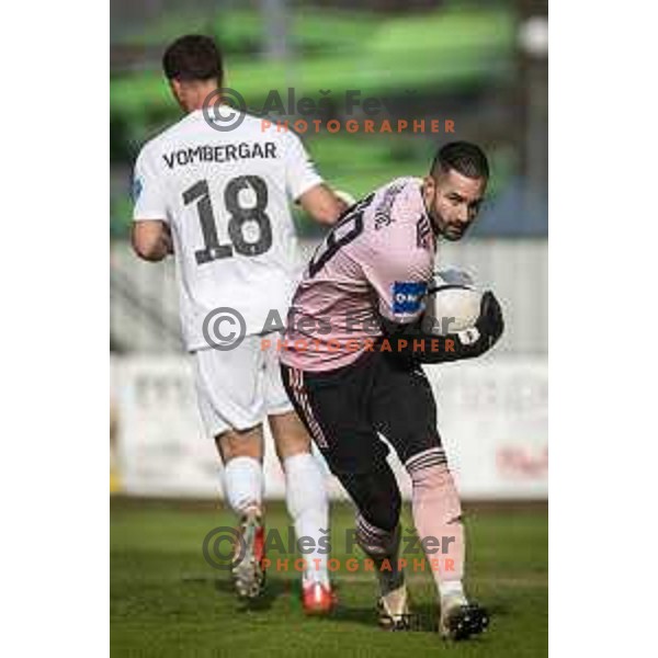Matko Obradovic in action during Prva liga telekom Slovenije football match between Mura and Olimpija Ljubljana in Fazanerija, Murska Sobota, Slovenia on April 25, 2021