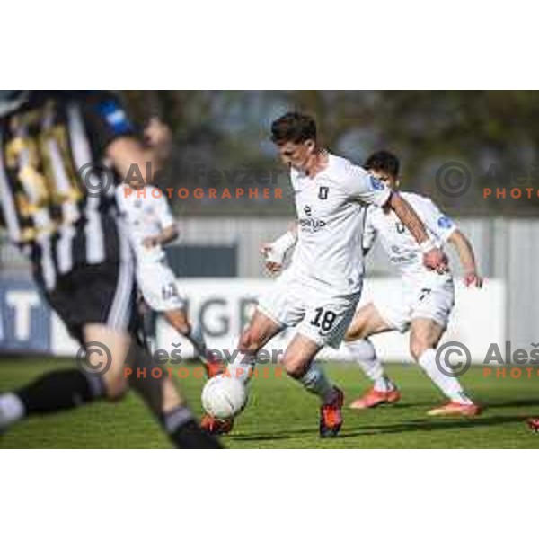 Andres Vombergar in action during Prva liga telekom Slovenije football match between Mura and Olimpija Ljubljana in Fazanerija, Murska Sobota, Slovenia on April 25, 2021