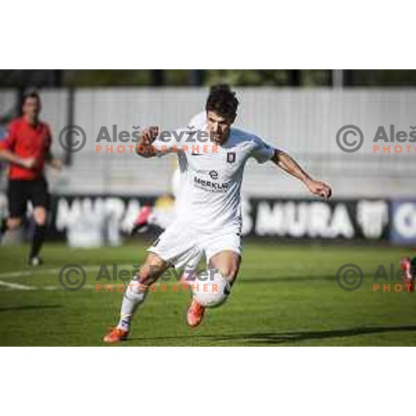 Radivoj Bosic in action during Prva liga telekom Slovenije football match between Mura and Olimpija Ljubljana in Fazanerija, Murska Sobota, Slovenia on April 25, 2021