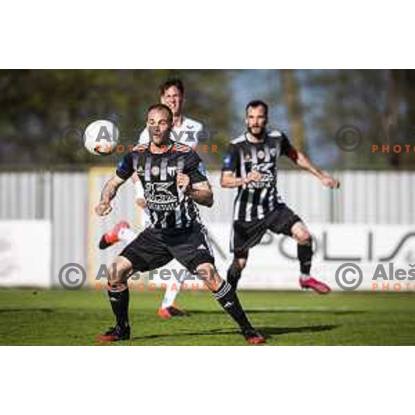 Matic Marusko in action during Prva liga telekom Slovenije football match between Mura and Olimpija Ljubljana in Fazanerija, Murska Sobota, Slovenia on April 25, 2021