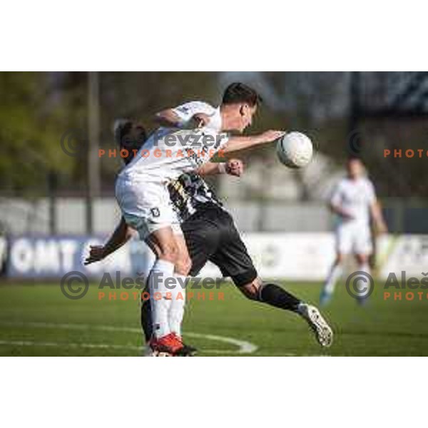 Andres Vombergar in action during Prva liga telekom Slovenije football match between Mura and Olimpija Ljubljana in Fazanerija, Murska Sobota, Slovenia on April 25, 2021