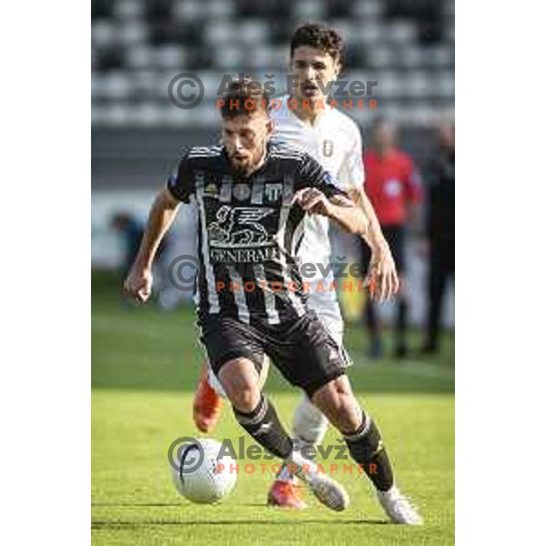 Amadej Marosa in action during Prva liga telekom Slovenije football match between Mura and Olimpija Ljubljana in Fazanerija, Murska Sobota, Slovenia on April 25, 2021