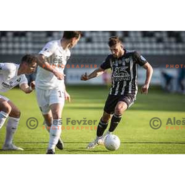 Amadej Marosa in action during Prva liga telekom Slovenije football match between Mura and Olimpija Ljubljana in Fazanerija, Murska Sobota, Slovenia on April 25, 2021