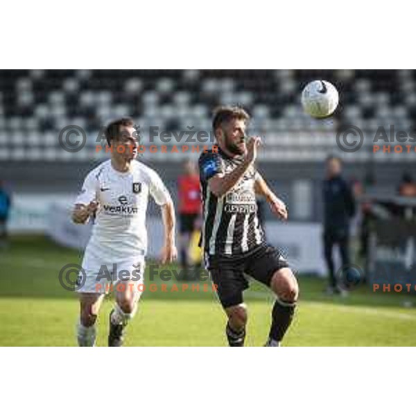 Amadej Marosa in action during Prva liga telekom Slovenije football match between Mura and Olimpija Ljubljana in Fazanerija, Murska Sobota, Slovenia on April 25, 2021