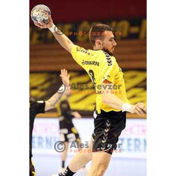 Ibrahim Haseljic during semi-final of EHF European Cup m match between Gorenje Velenje and AEK Athens in Velenje, Slovenia on April 24, 2021