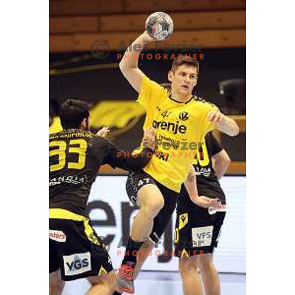 Aleks Kavcic during semi-final of EHF European Cup m match between Gorenje Velenje and AEK Athens in Velenje, Slovenia on April 24, 2021