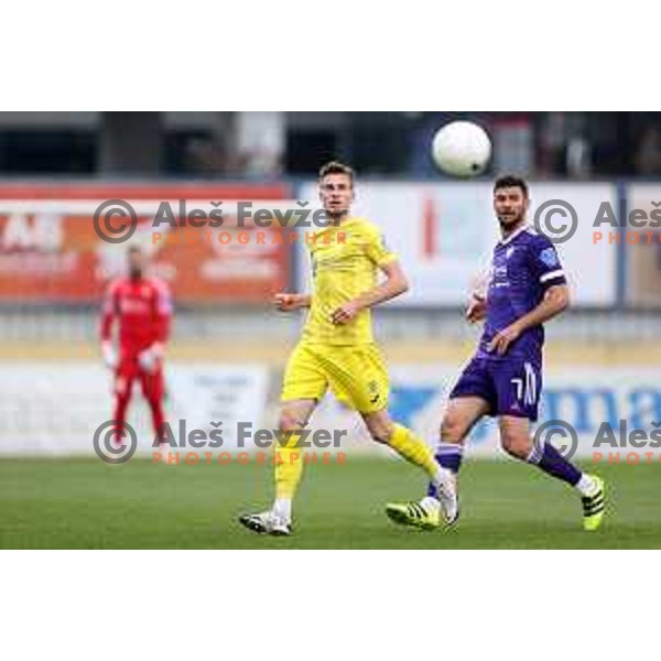 Rok Kronaveter in action during Pivovarna Union Slovenian Cup football match between Domzale and Maribor in Domzale, Slovenia on April 27, 2021