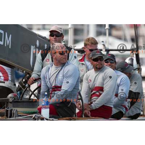 at America\'s Cup Final sailing match race between team New Zealand and team Alinghi in Auckland, New Zealand on March 2, 2003. Team Alinghi defeated Team New Zealand 5:0