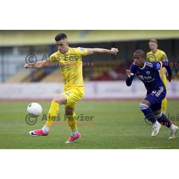 Arnel Jakupovic in action during Pivovarna Union Slovenian Cup football match between Domzale and Maribor in Domzale, Slovenia on April 27, 2021