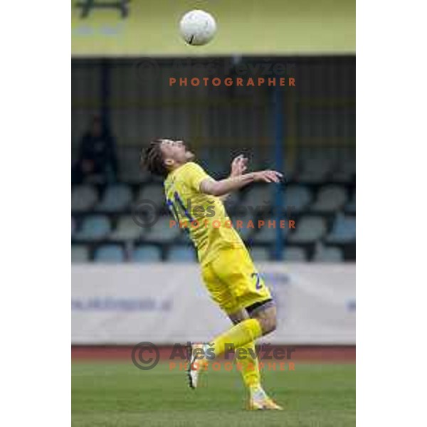 Matej Podlogar in action during Pivovarna Union Slovenian Cup football match between Domzale and Maribor in Domzale, Slovenia on April 27, 2021